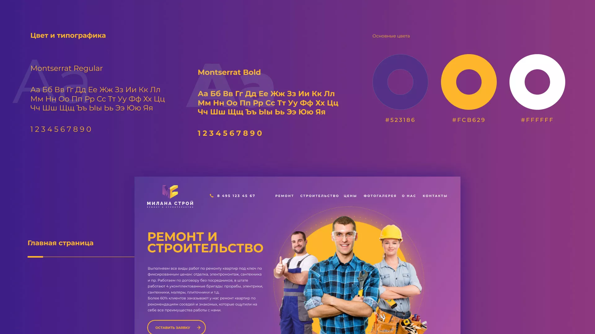 Разработка сайта строительной компании «Милана-Строй» в Оренбурге